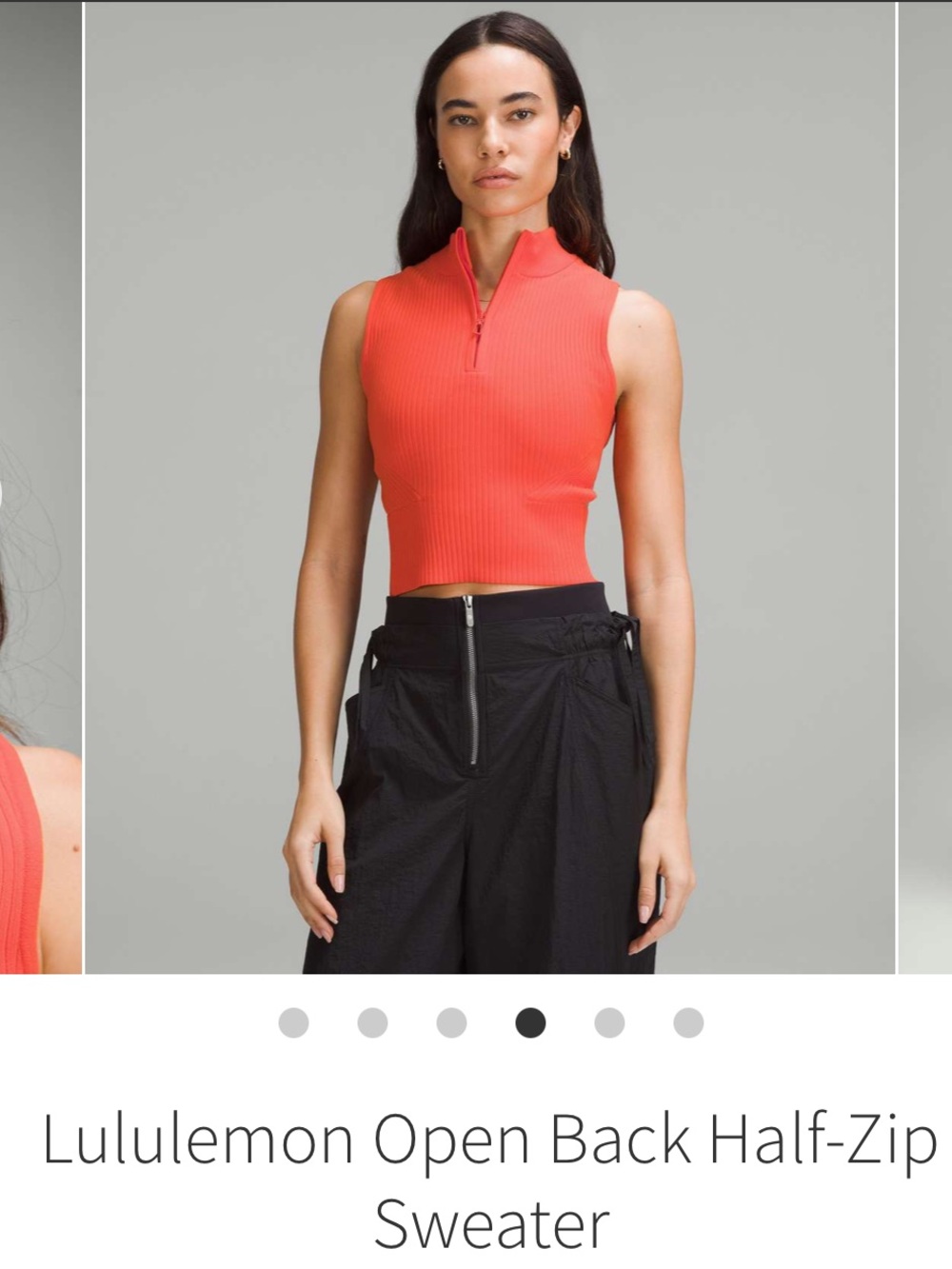 Lululemon Open Back Half-Zip Sweater Top - Solar Orange XL